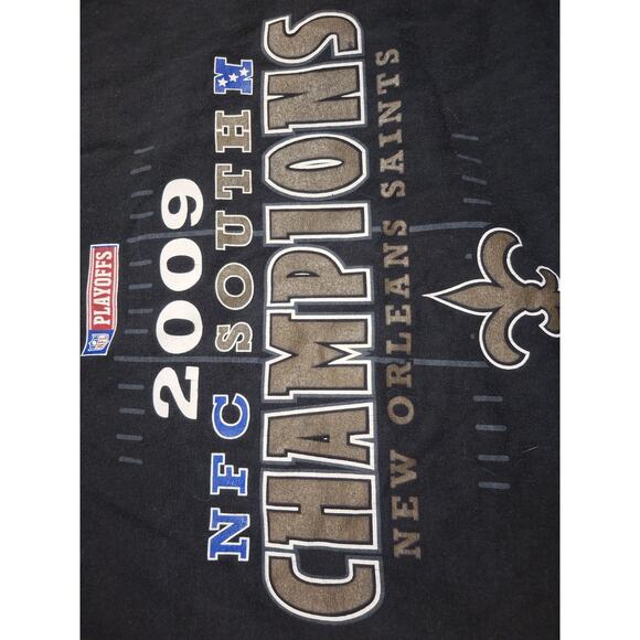 new orleans saints Black Med t shirt Lot Of 2 2009 - Picture 2 of 4